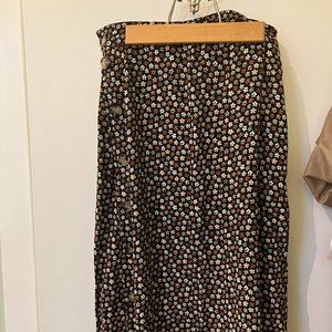 Madewell Floral Button Midi Skirt